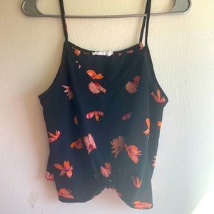 Cropped floral tank top